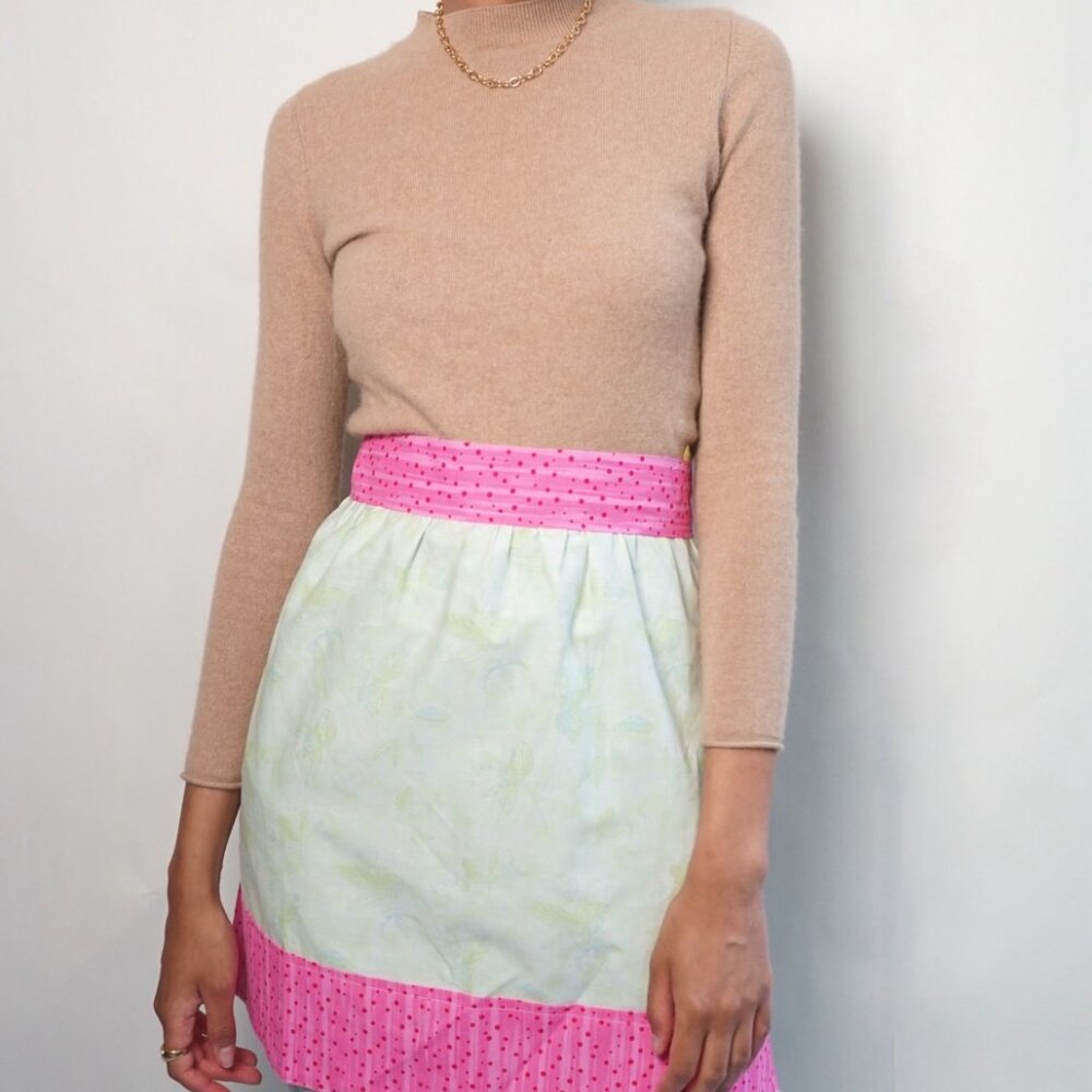 NEW Handmade Green Pink Bartender Drinks Full Apron - Adult (One Size)